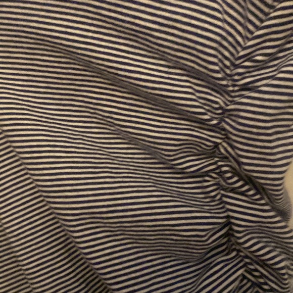 SOFT SURROUNDINGS Josephine Ruched Striped Boatneck Long Sleeve Tee Medium - Picture 5 of 7